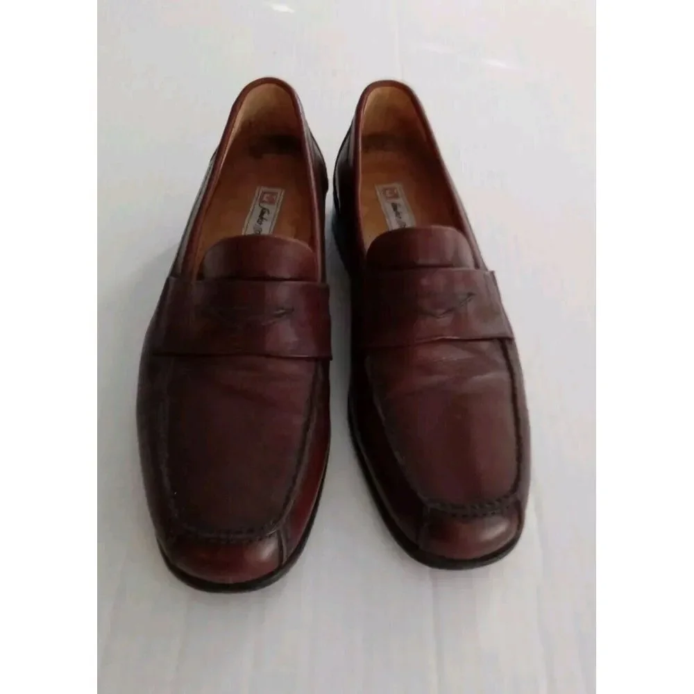 Classic Brown Leather Penny Loafers Dress‎ Shoes Casual Slip-On Comfort
